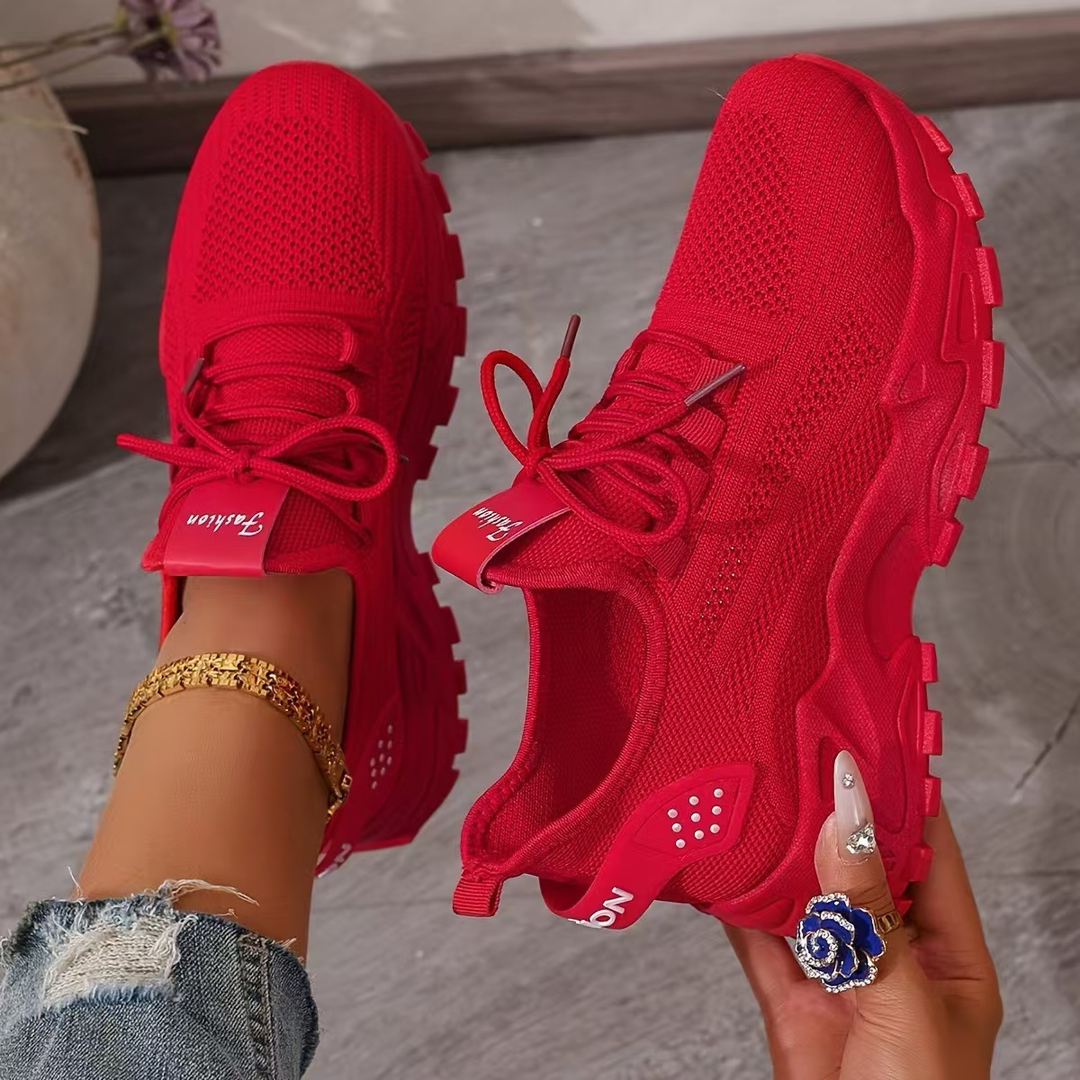 Wide-Toe Orthopedic Sneakers - Red
