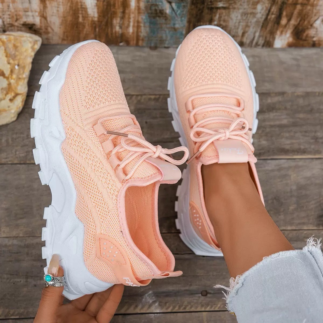 Wide-Toe Orthopedic Sneakers - Peach