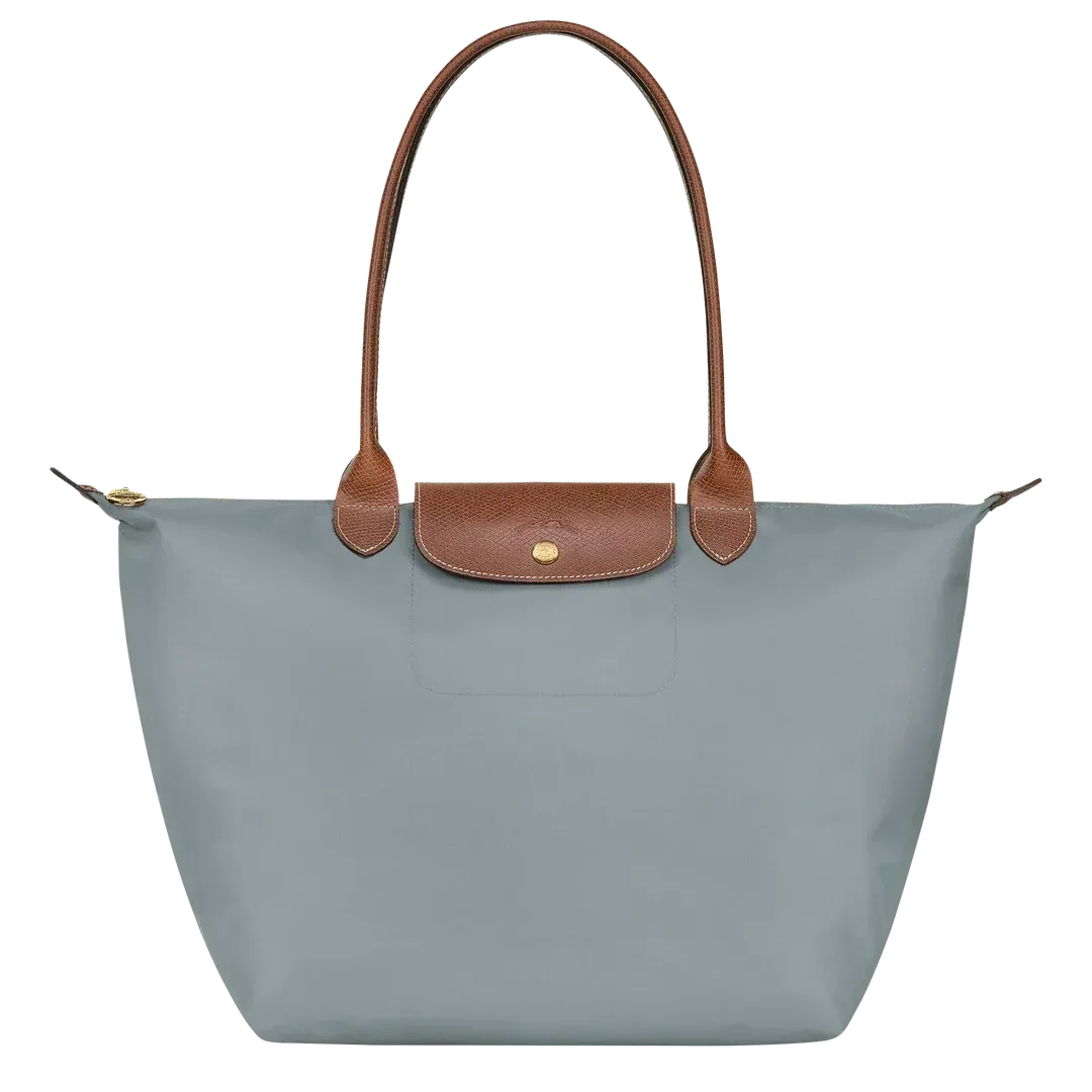 Large foldable canvas tote bag light grey