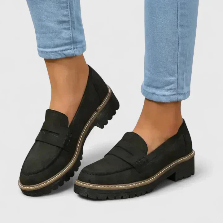 Orthopedic Slip-On Loafers - Black