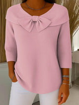 Women's Bow Detail Knit Fall Sweater