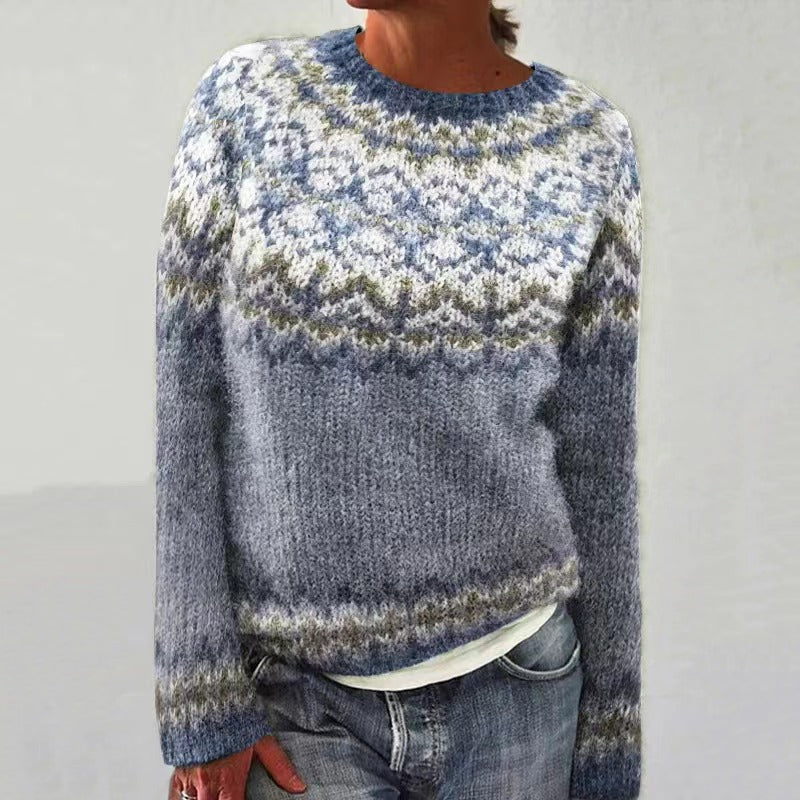Women's reindeer knit Christmas sweater in grey