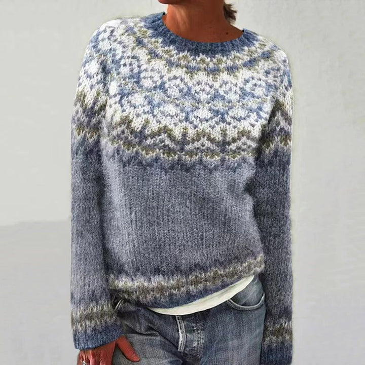 Women's reindeer knit Christmas sweater in grey
