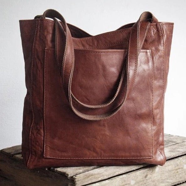 Slouchy vintage shoulder bag dark brown