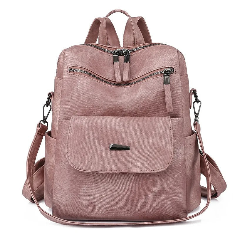 Multi-pocket everyday backpack pink