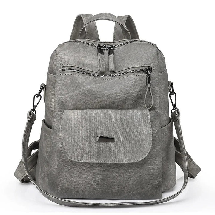 Multi-pocket everyday backpack grey