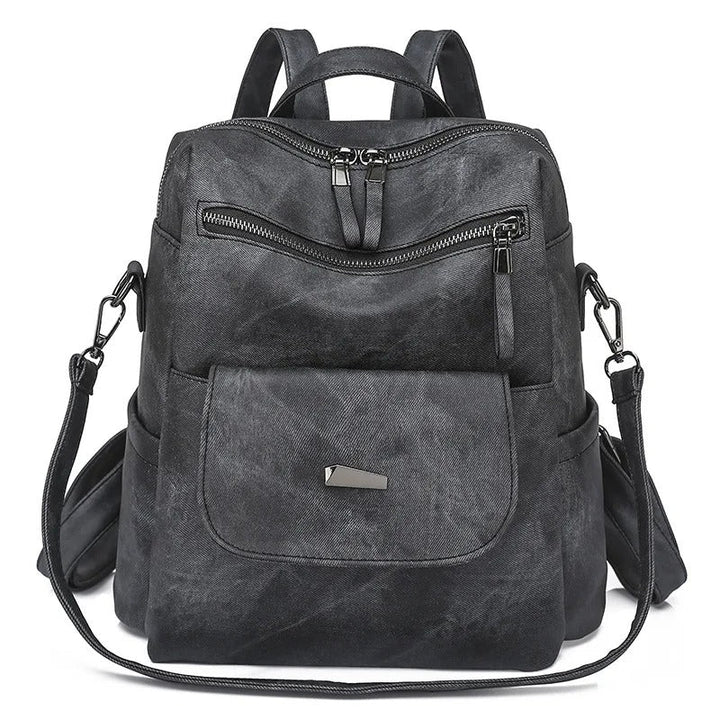 Multi-pocket everyday backpack black