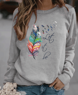 Women's Feather Trim Soft Lined Winter Sweatshirt