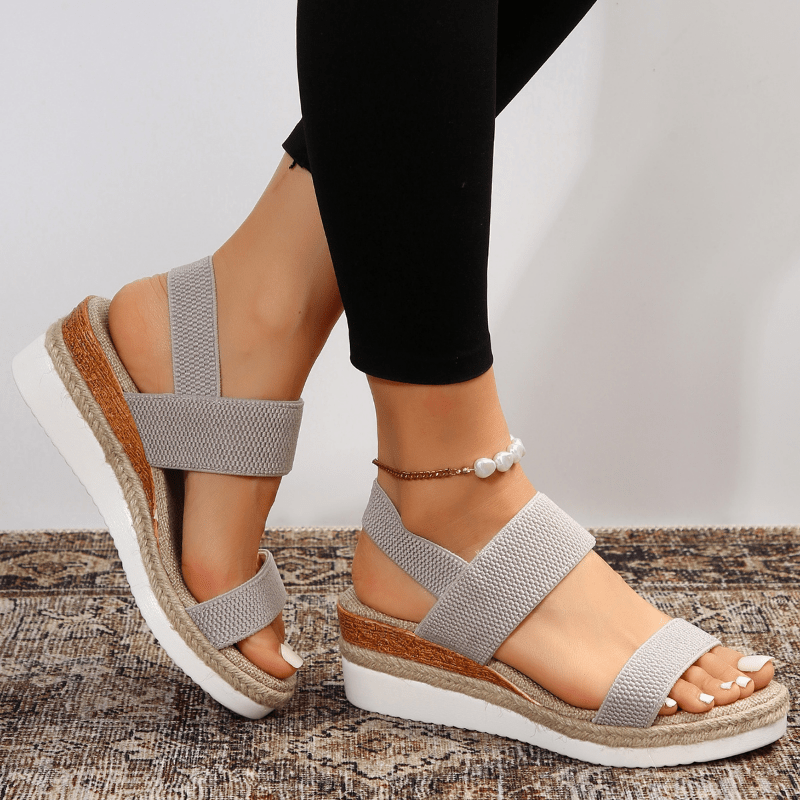 Orthopedic Sporty Platform Sandals - Grey
