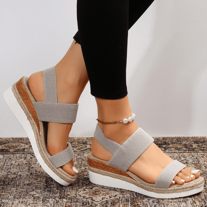 Orthopedic Sporty Platform Sandals - Grey