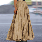 Ondine Flowy Pleated A-Line Maxi Skirt