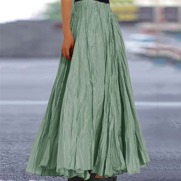 Ondine pleated maxi skirt green