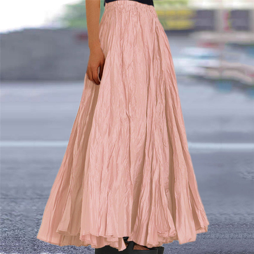 Ondine pleated maxi skirt pink