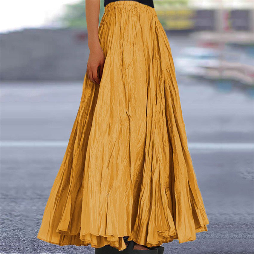 Ondine pleated maxi skirt yellow