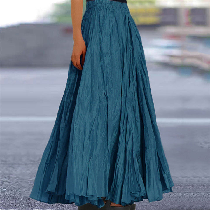 Ondine pleated maxi skirt blue
