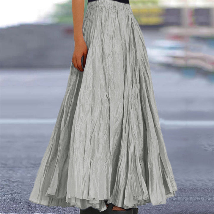 Ondine pleated maxi skirt light gray