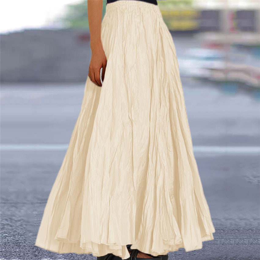 Ondine pleated maxi skirt apricot