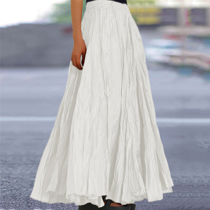 Ondine pleated maxi skirt white