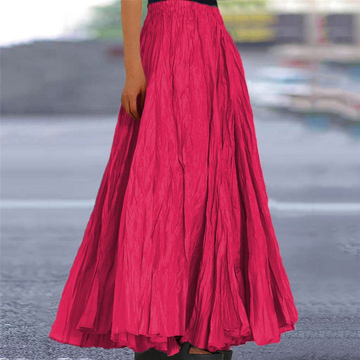 Ondine pleated maxi skirt dark pink