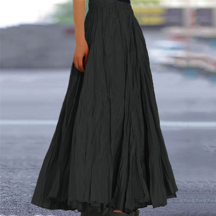 Ondine pleated maxi skirt black