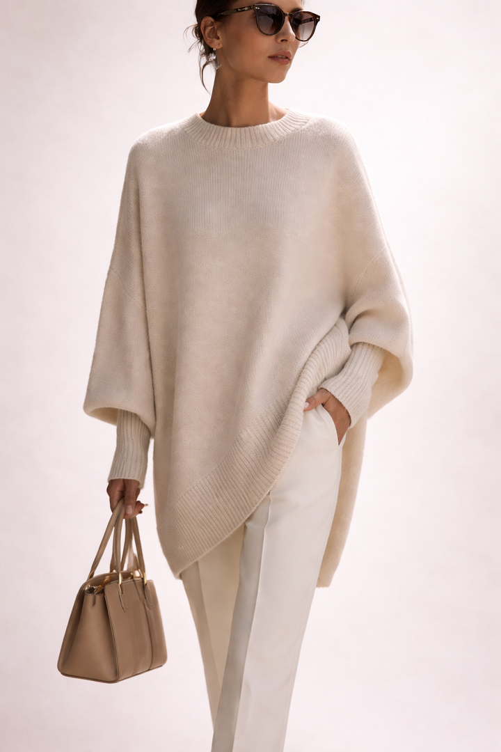 Women's wide-sleeve knit sweater