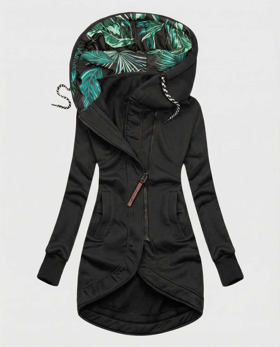 Women's hooded winter coat in black