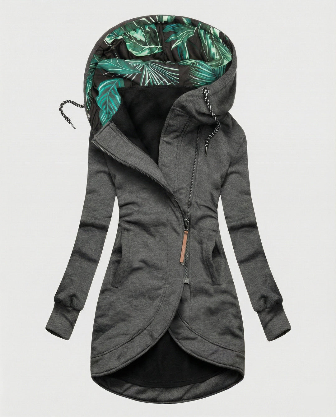 Women's hooded winter coat in grey