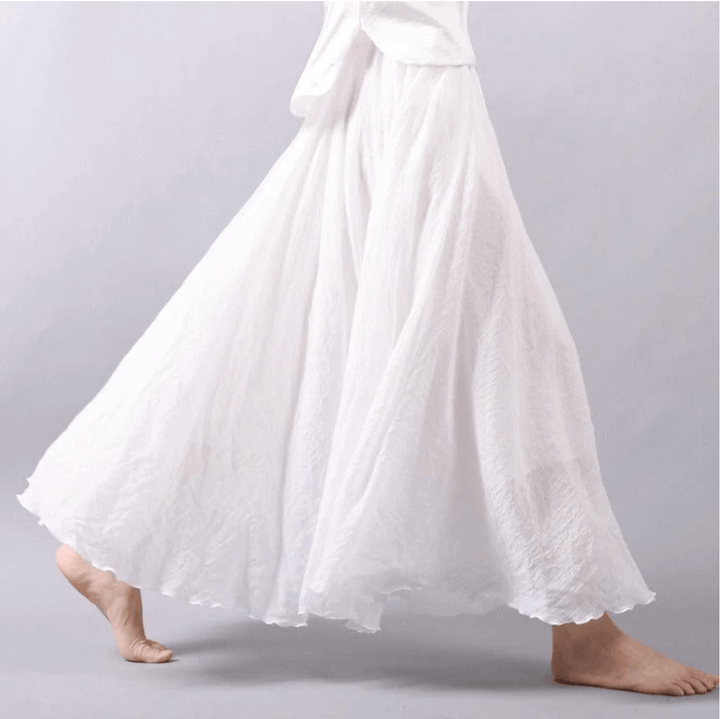 Solange flowy boho maxi skirt in white