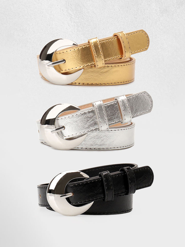 Women's 3-piece everyday belt set in gold