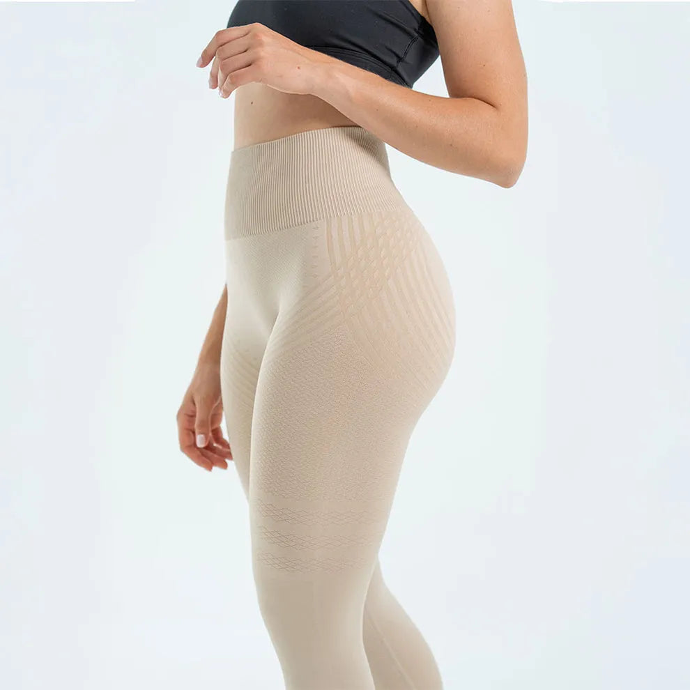 Women's high waist shaping leggings in beige