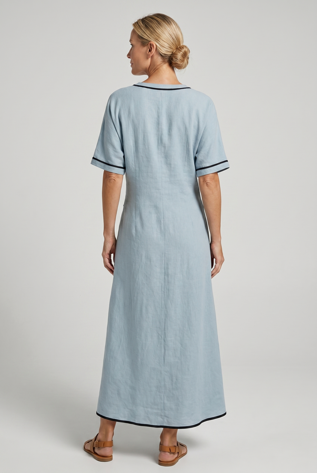 Twist-Front V-Neck Maxi Dress