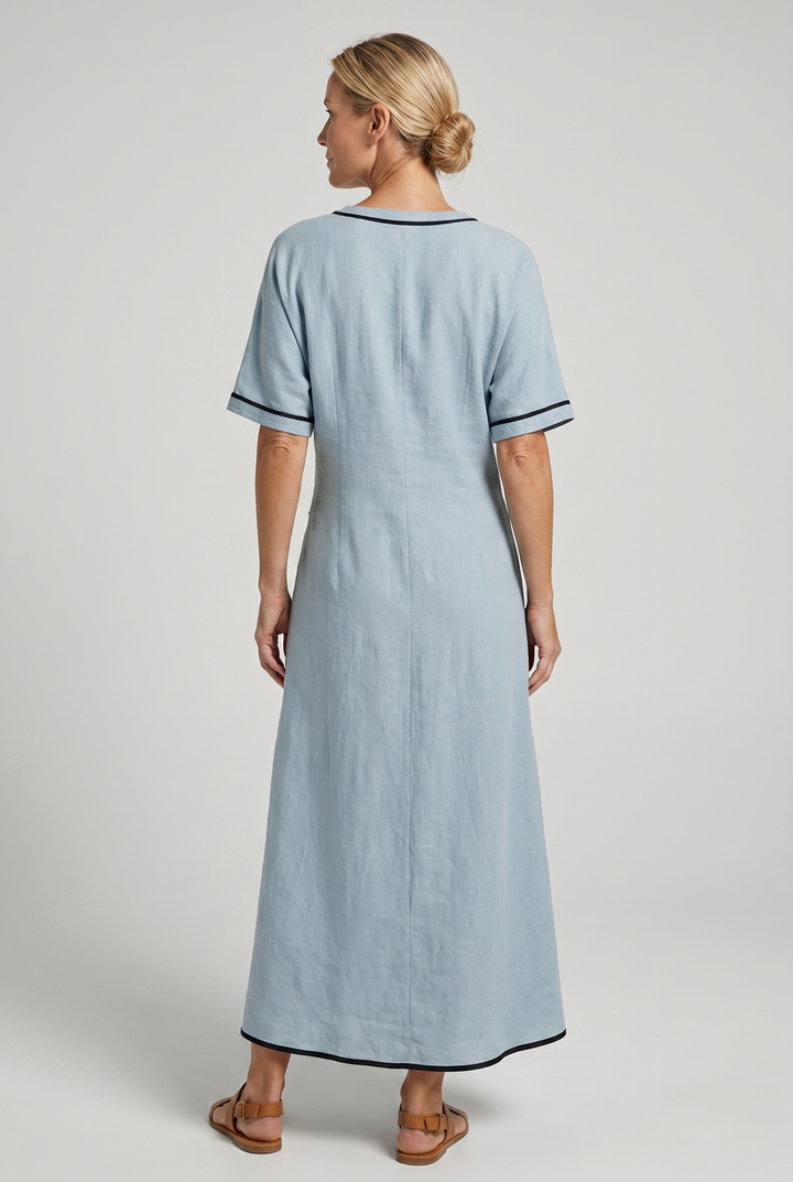 Twist-Front V-Neck Maxi Dress